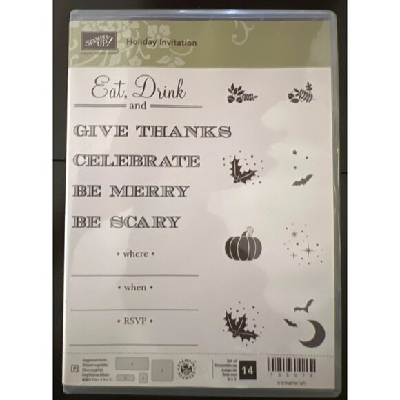Stampin Up! Holiday Invitation Clear mount Stamps Set 135074 Thinlet - Picture 1 of 7